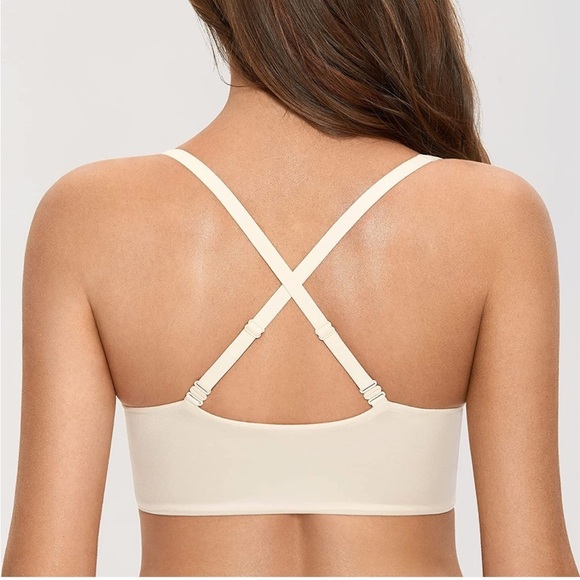 🆕Push Up Bra Wireless Padded No Underwire Bralettes Lace Plunge Bras - Picture 2 of 3